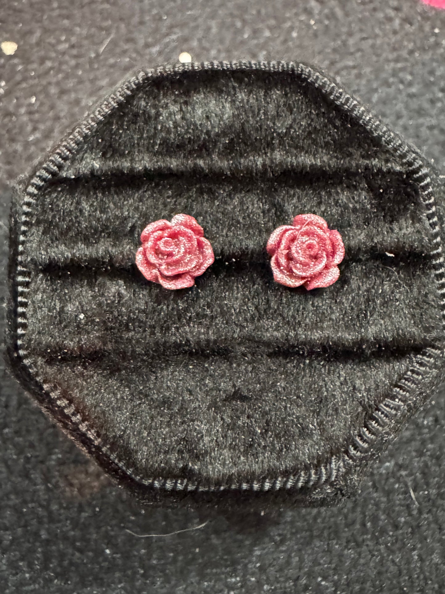 Handmade Rose Stud Earrings
