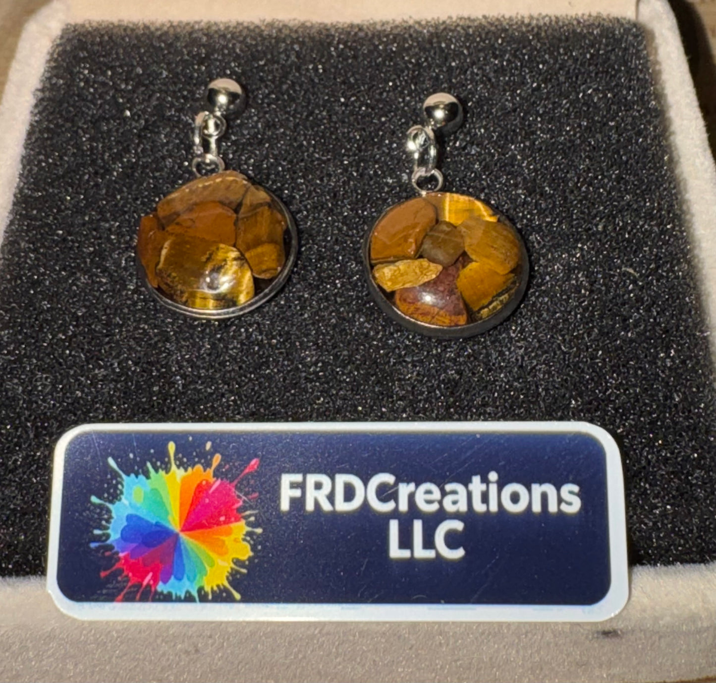 Handmade Tigers Eye Post Earrings