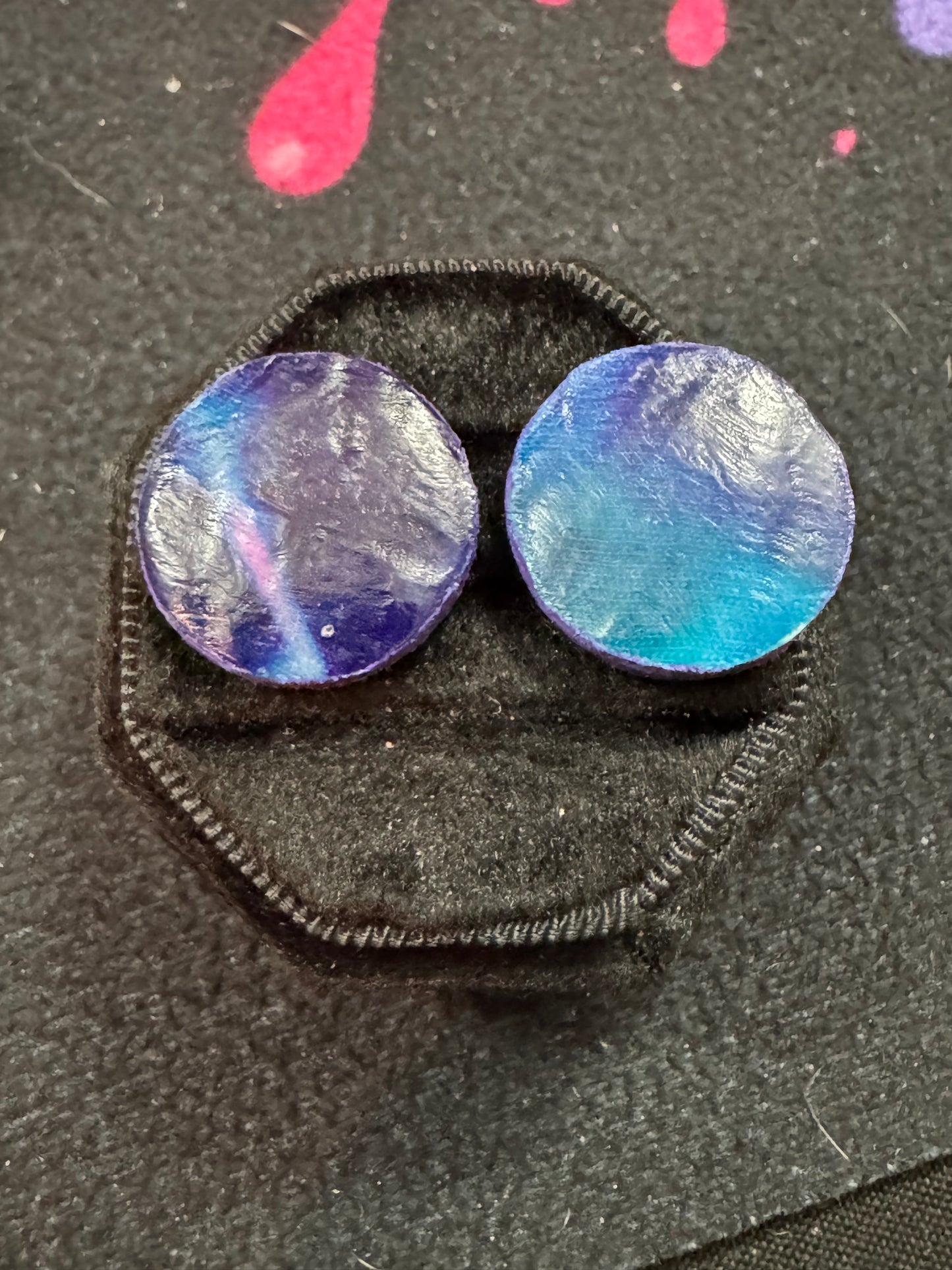 Handmade Blue Tye Dye Earrings
