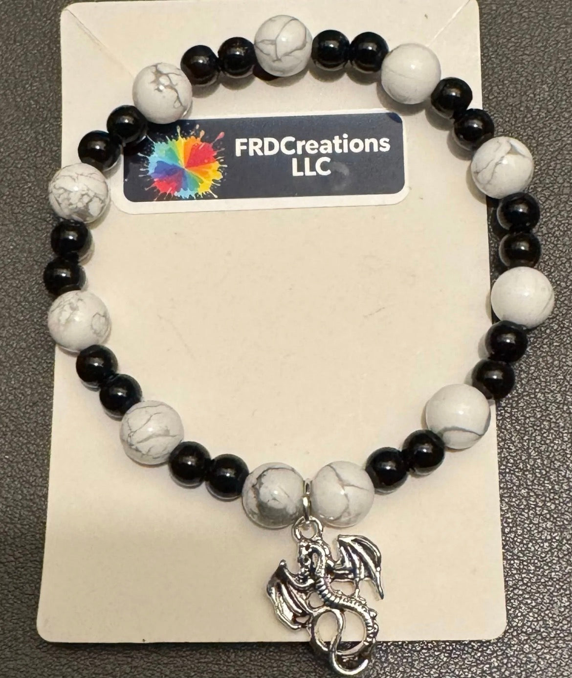 Howlite dragon bracelet
