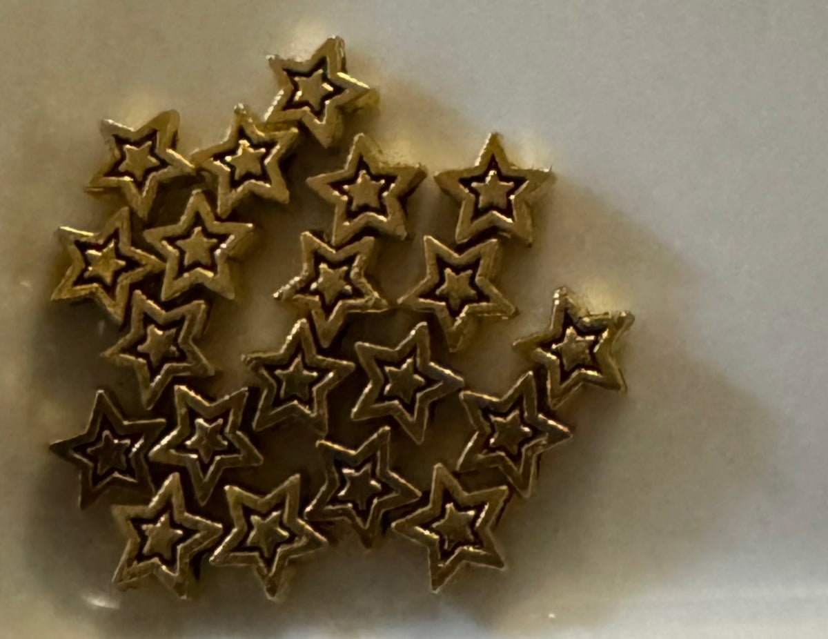 Destash Metal Gold Star Spacer Beads | Set of 20