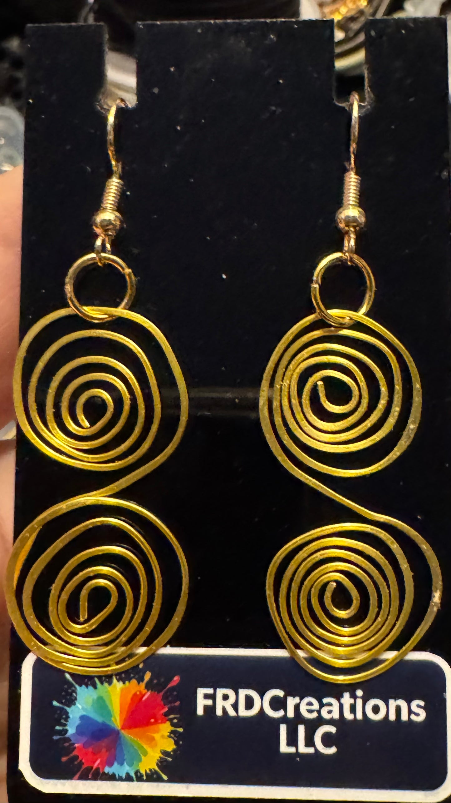 Handmade Golden Whirl Earrings