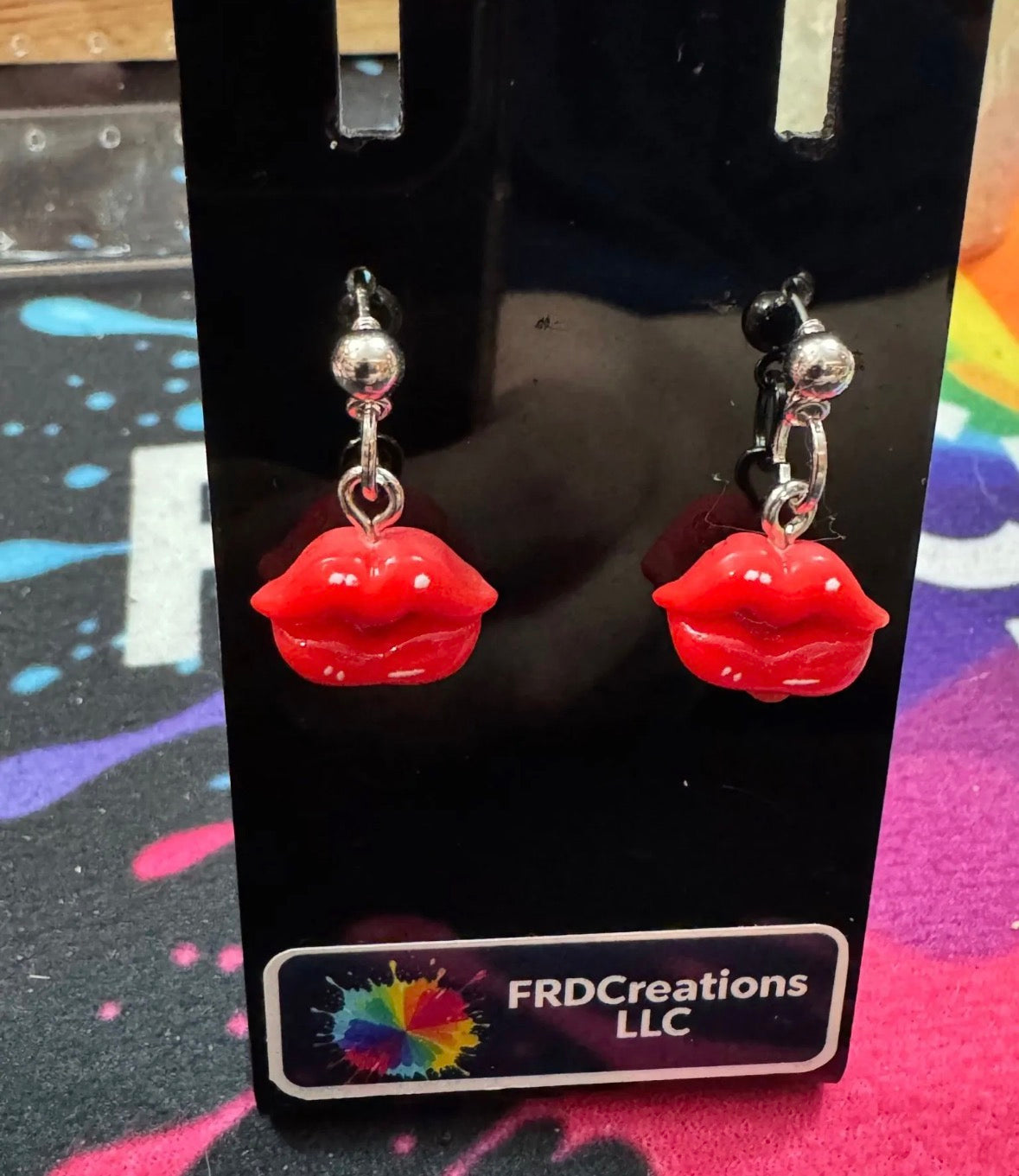 Red Lip Earrings