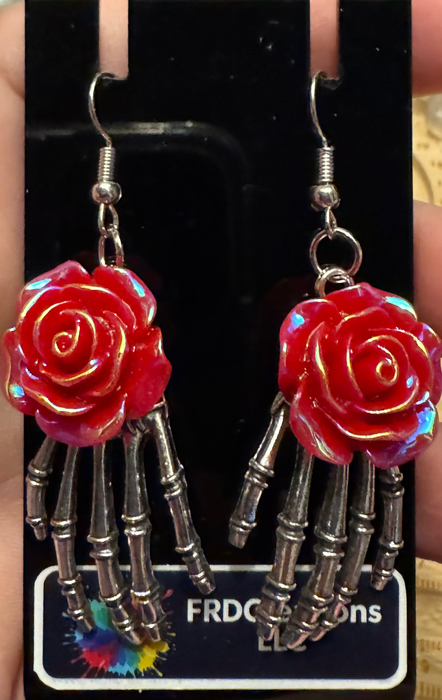 Handmade Rose on Skeleton Hand