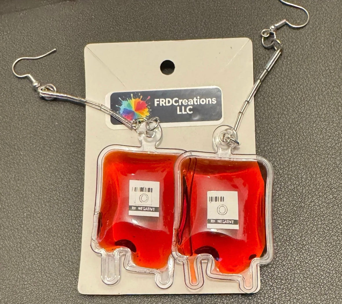 Blood bag Earrings