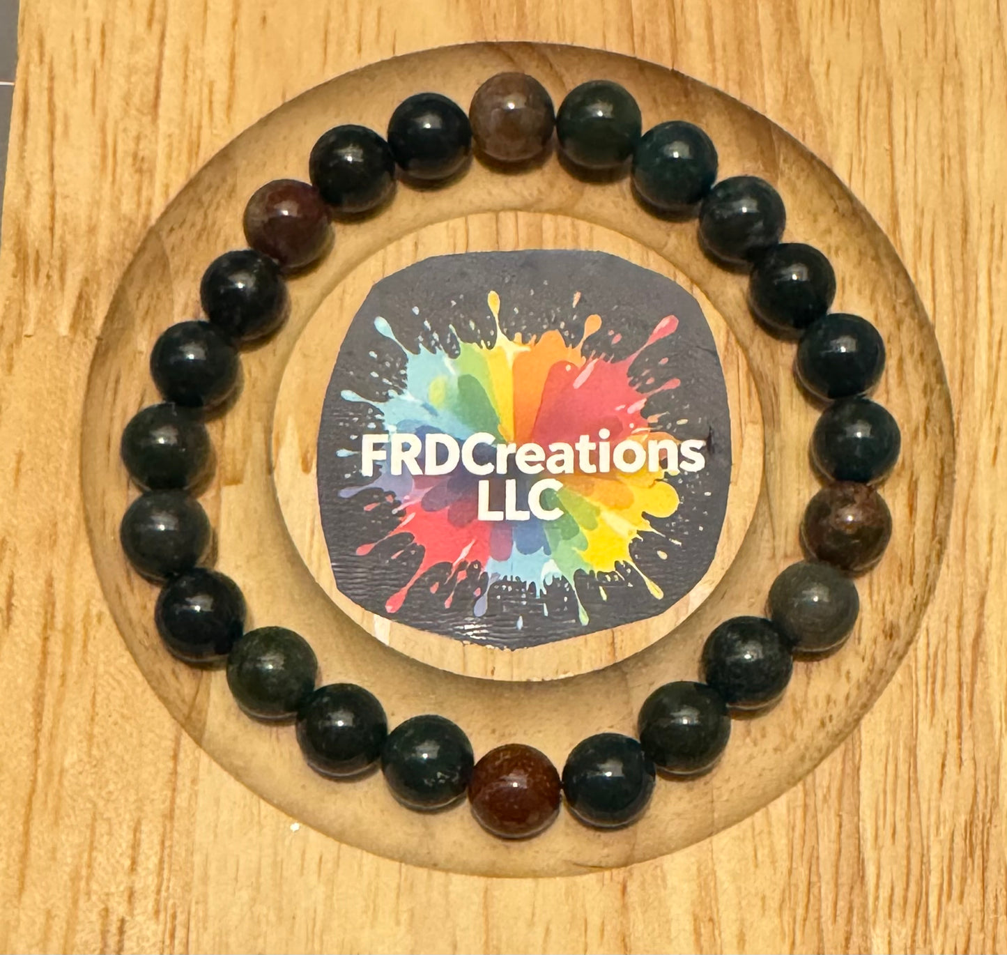 Handmade Dragon's Blood Jasper Elastic Bracelet