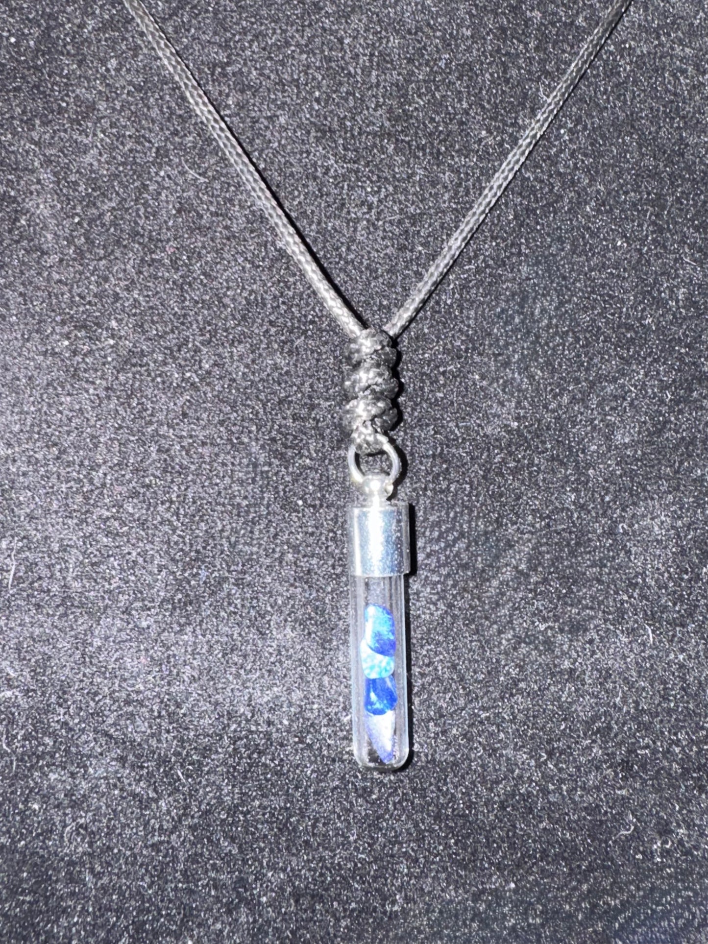 Handmade Lapis Lazuli Crystal Vial Necklace