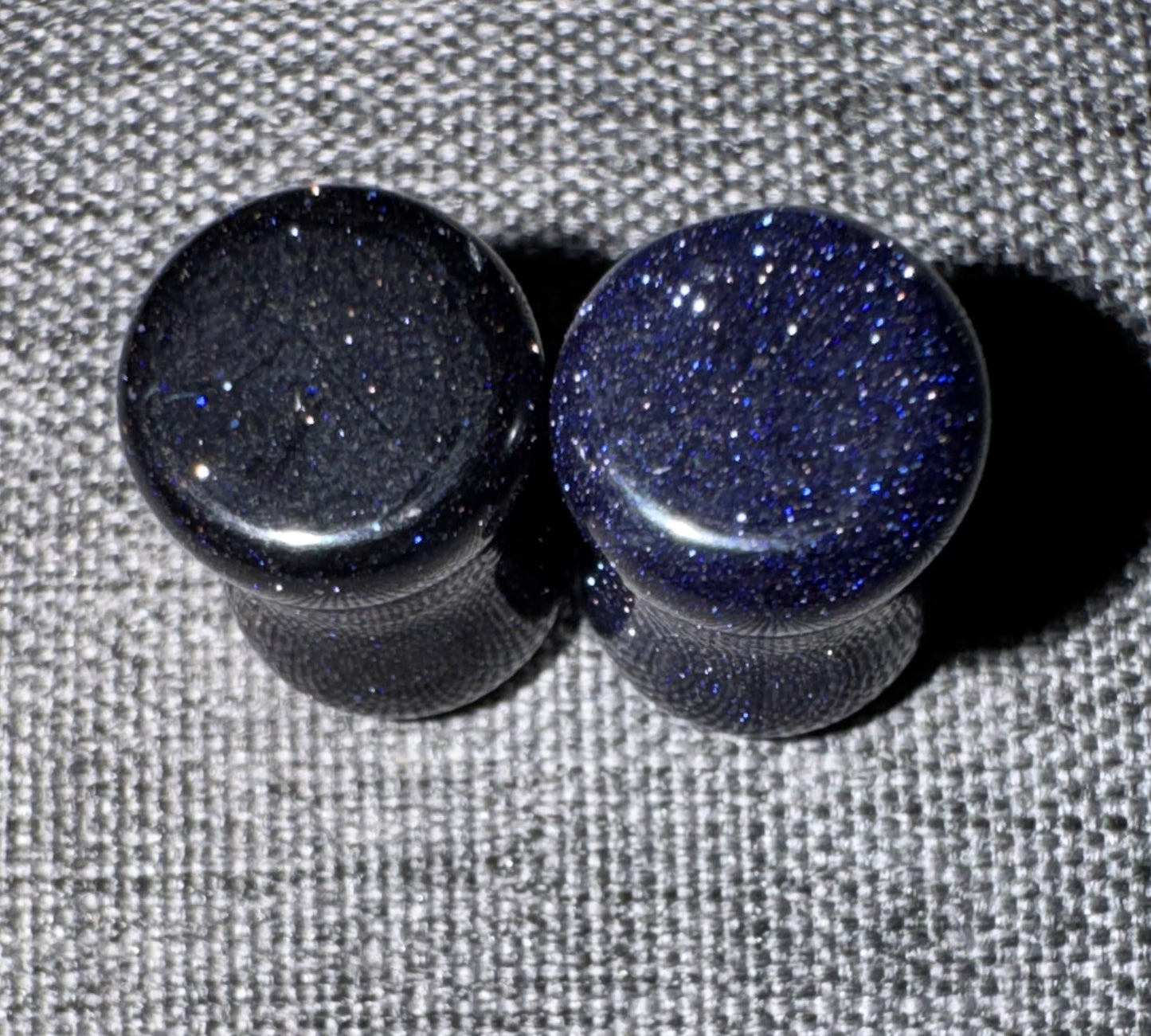 Blue Goldstone Crystal Ear Gauges