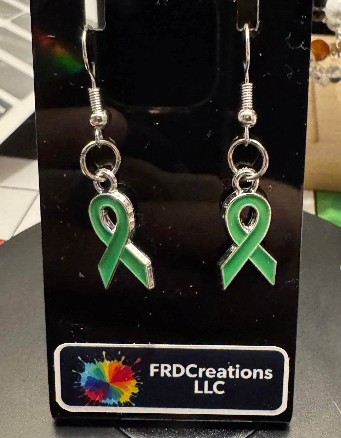Handmade Mental Health Awareness Ribbon Earrings