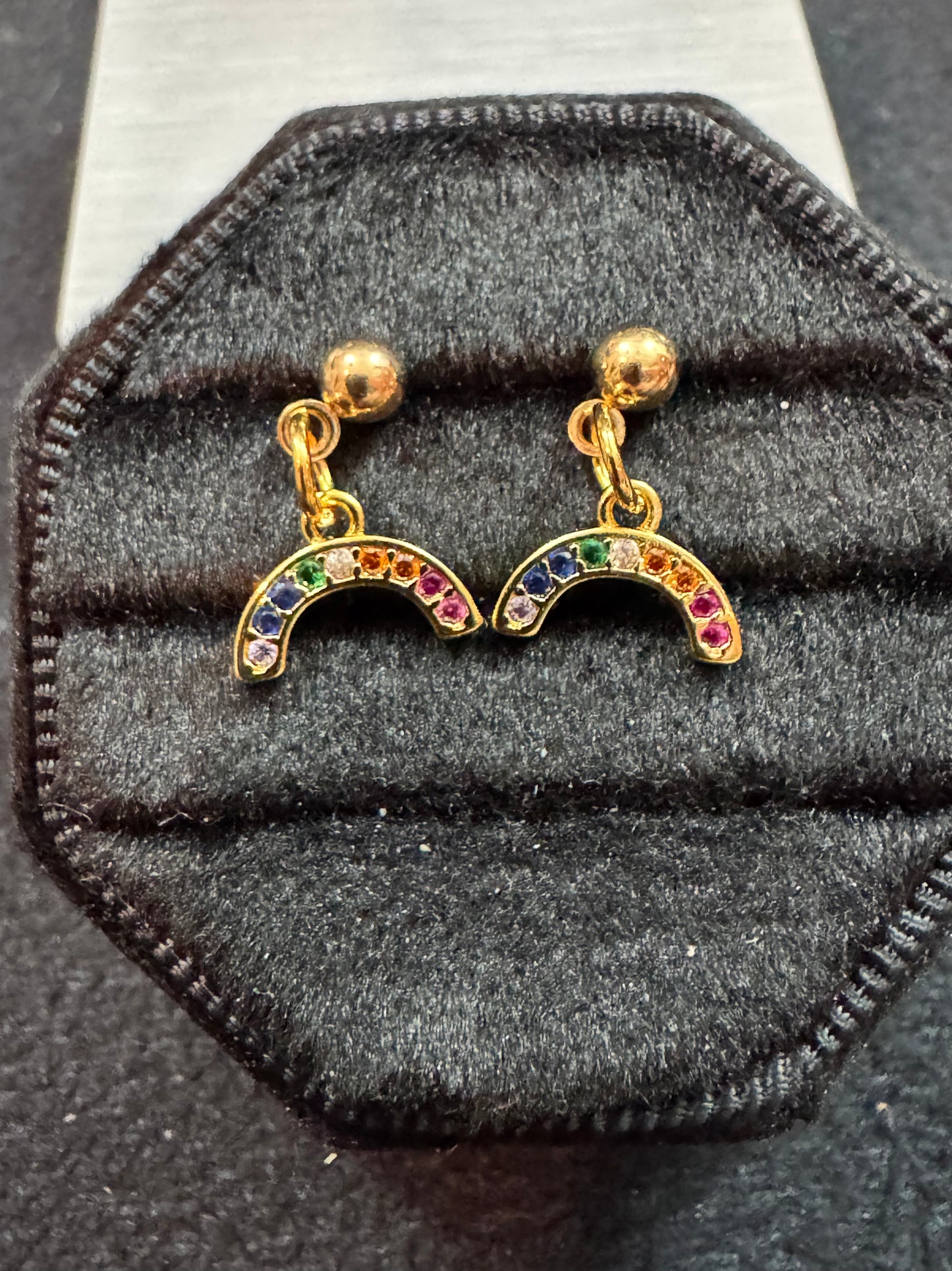 Handmade Tiny Rainbow Earrings