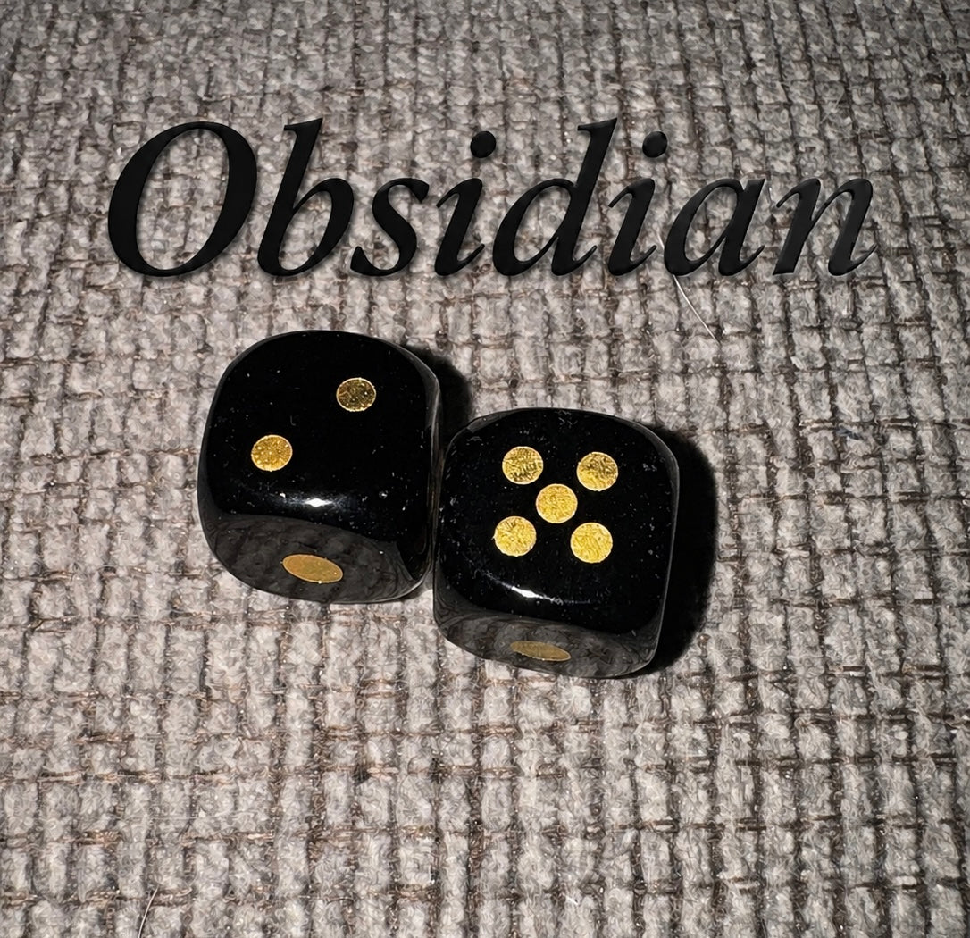 Hand Carved Crystal Dice Pair