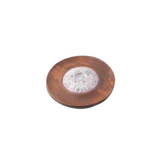 Incense & Cone Holder - Wood and Stone (4 in.)
