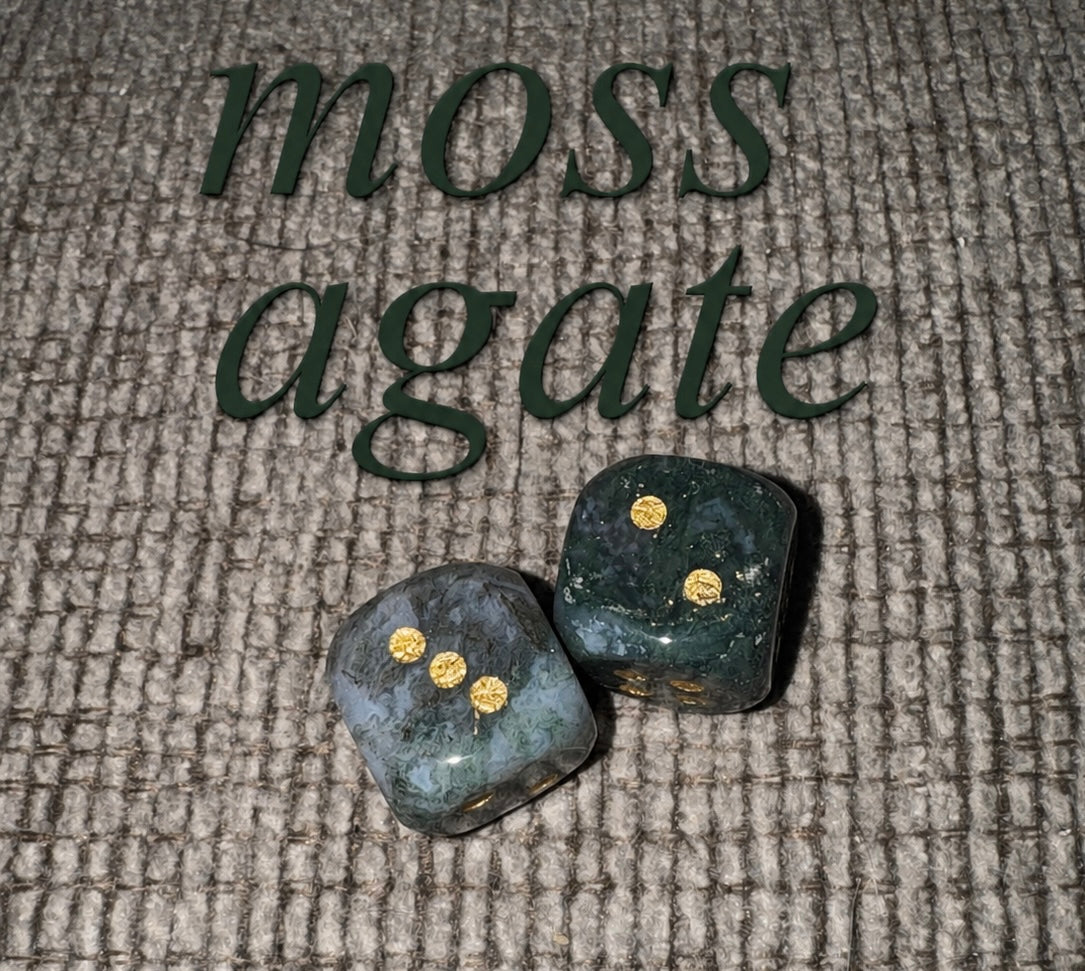 Hand Carved Crystal Dice Pair