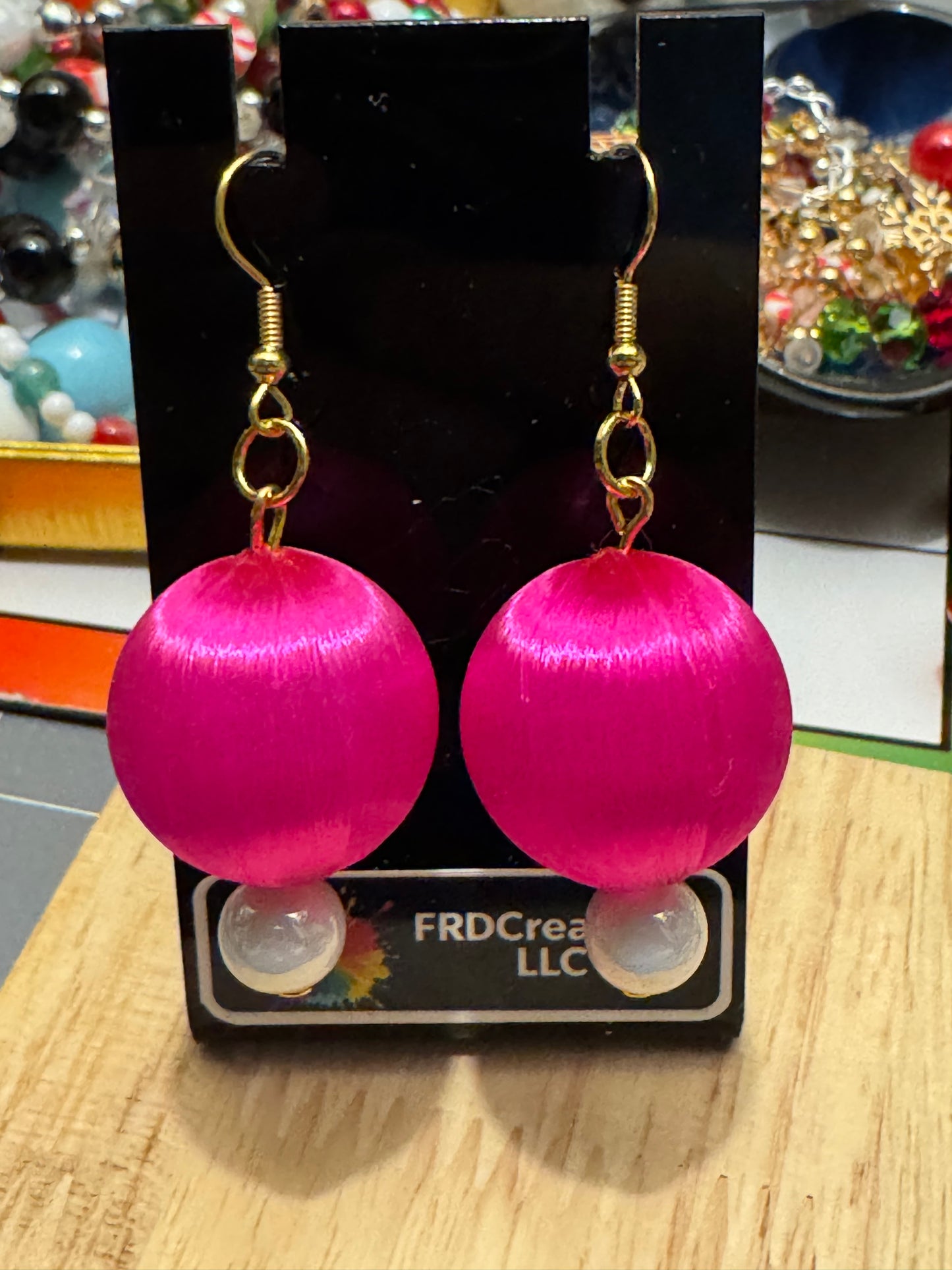 Pink ornament earrings 