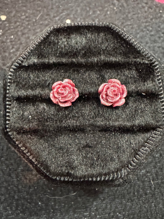 Handmade Rose Stud Earrings