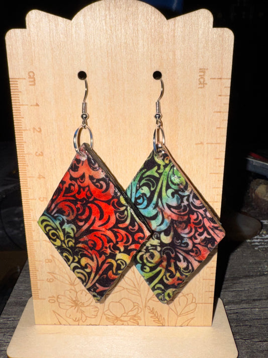 Handmade Midnight Swirl Diamond Earrings