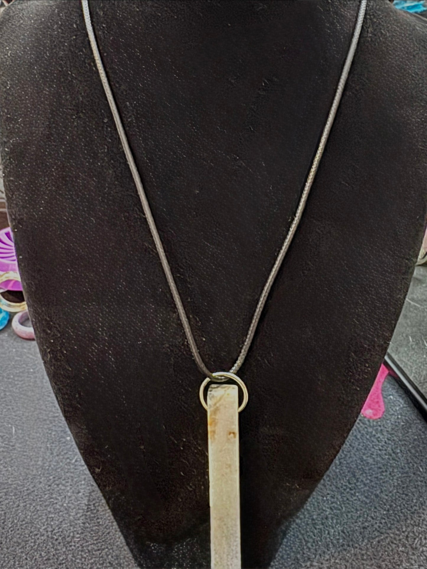 Handmade Caribbean Calcite Slab Necklace