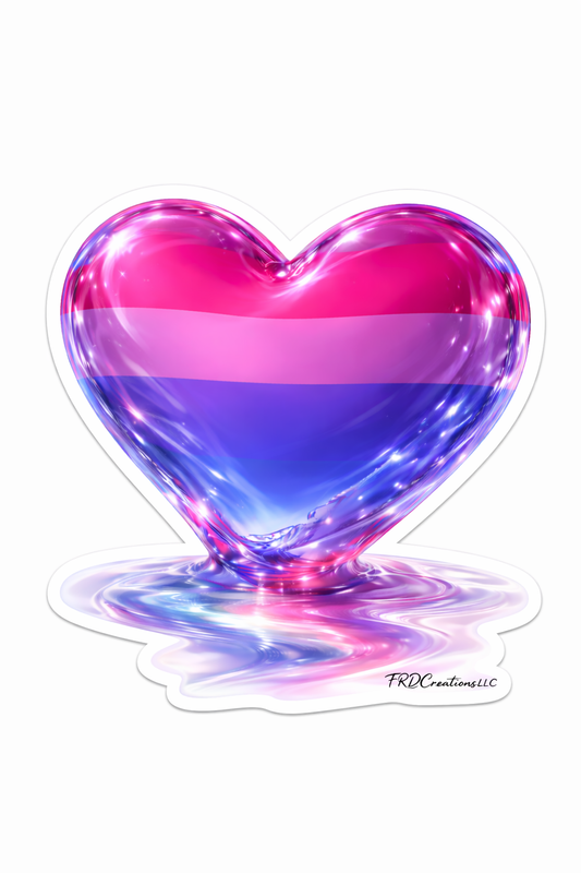 Bisexual pride heart sticker 