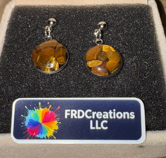 Handmade Tigers Eye Post Earrings