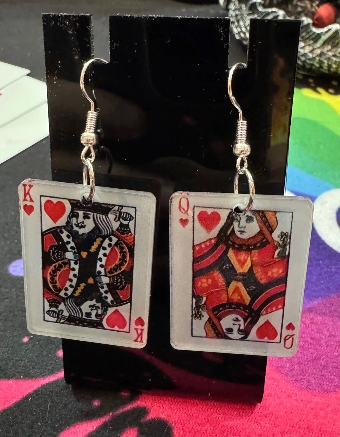 King and Queen Playing Card Earrings 