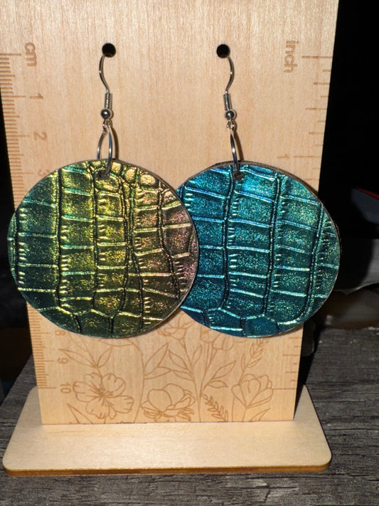 Handmade Iridescent Dragon Scale Earrings