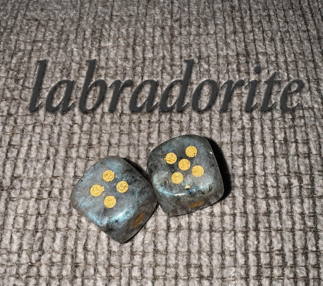 Hand Carved Crystal Dice Pair