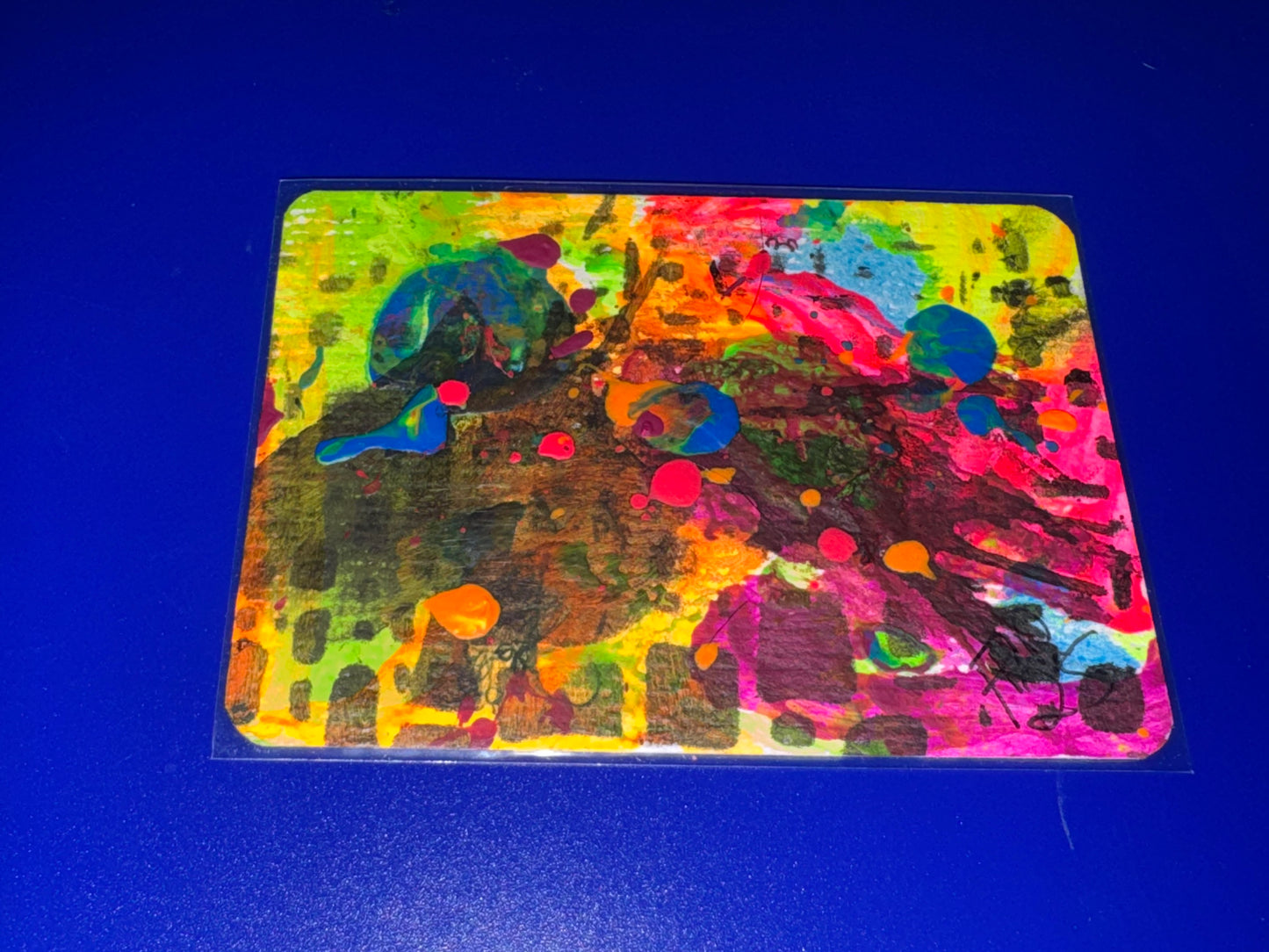 Colorful abstract painting on a clear background
