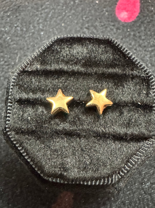 Handmade Golden Hematite Stud Earrings