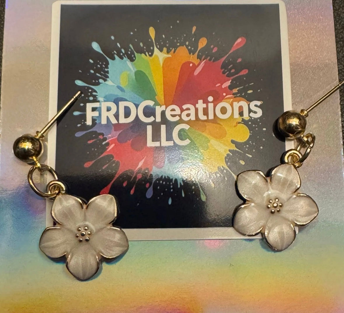 White Flower Earrings 