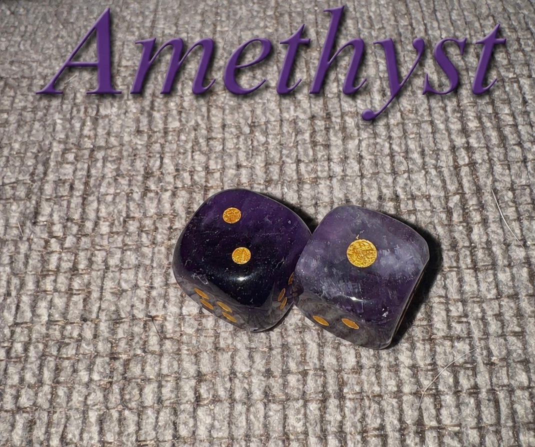 Hand Carved Crystal Dice Pair