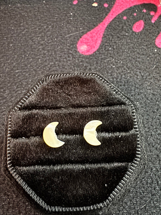 Handmade Mother of Pearl Crescent Earrings