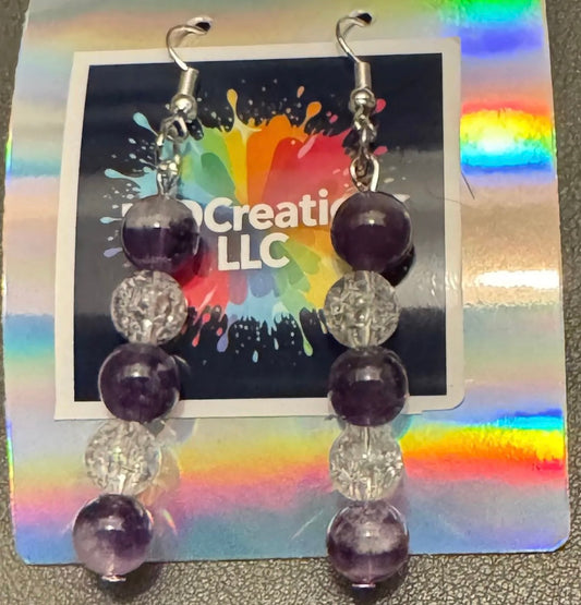 Amethyst and Crackle Earrings 