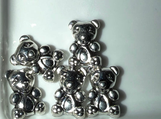 Silver Bear Charms 