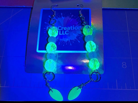 Handmade Uranium Glass Statement Earrings
