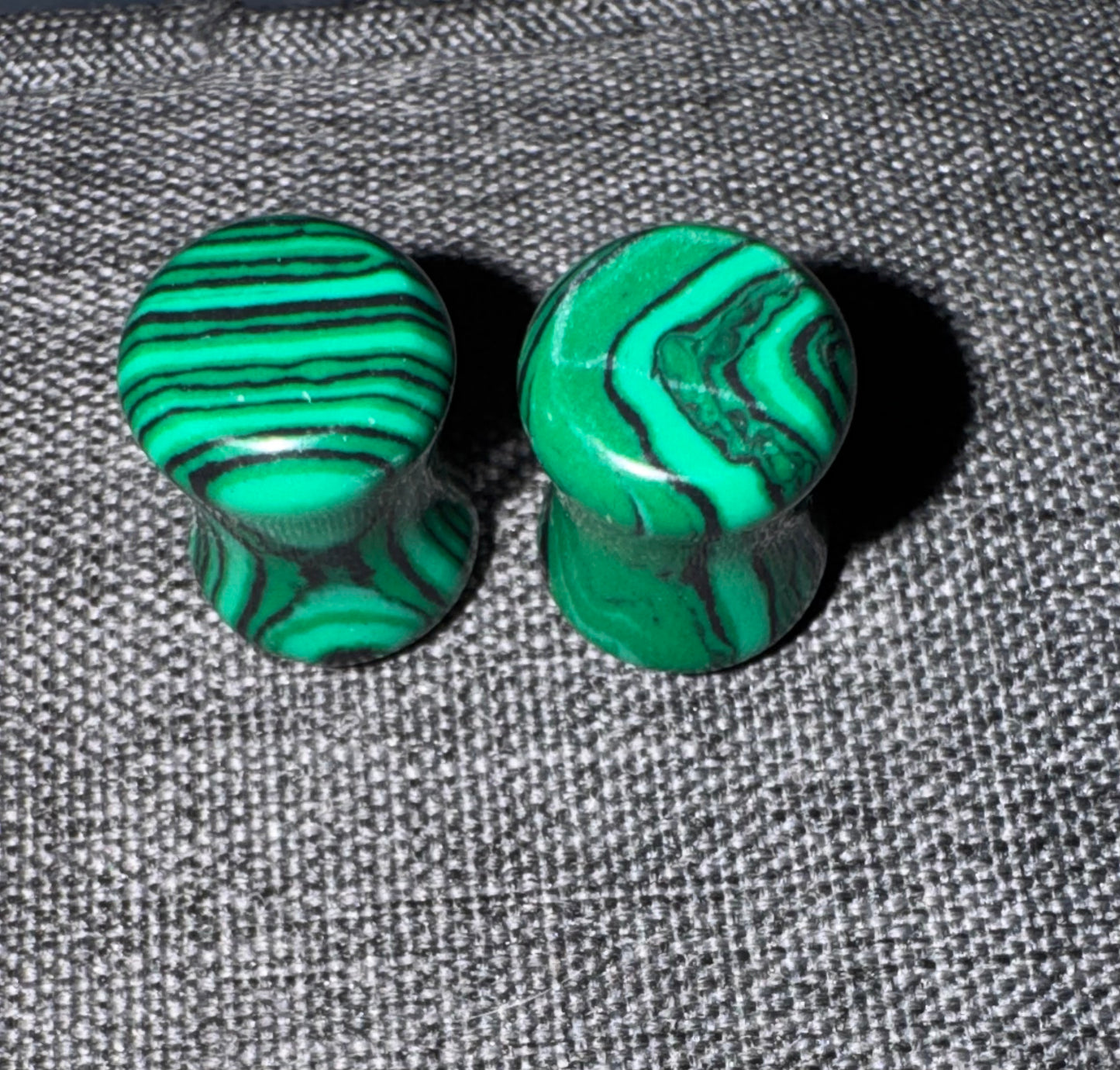 Malachite Crystal Ear Gauges