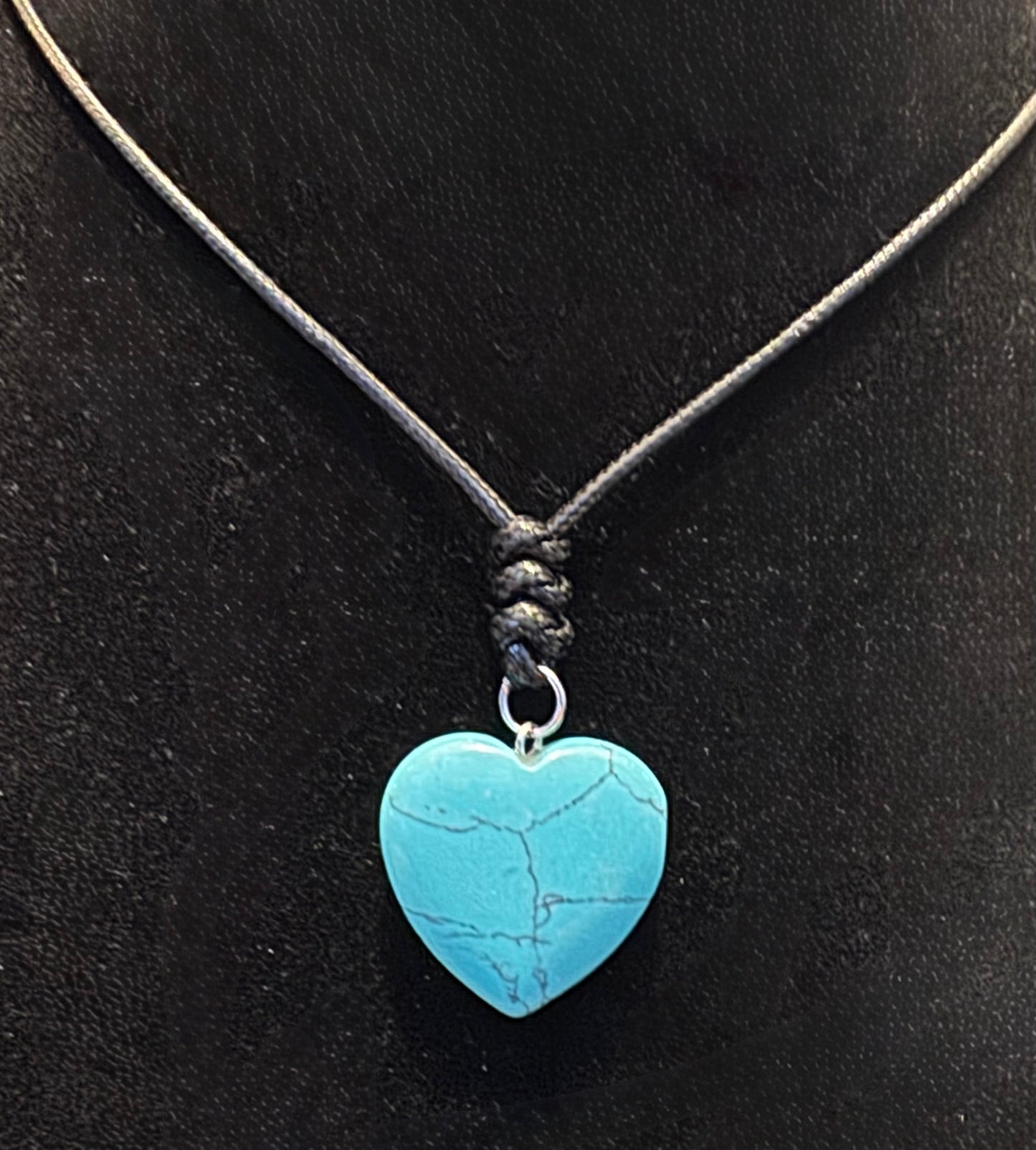 Handmade Blue Howlite Heart Necklace
