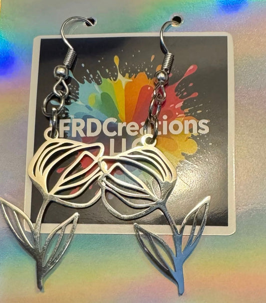 Handmade Stainless Steel Tulip Earrings