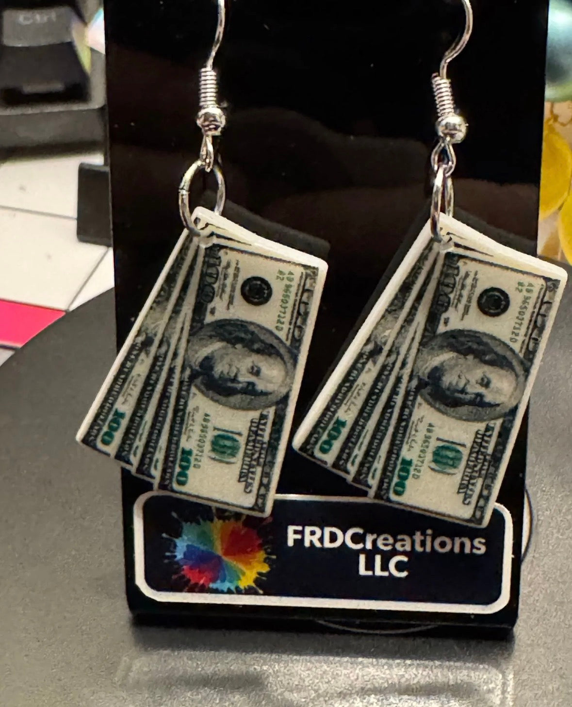 Handmade Money Stack Earrings