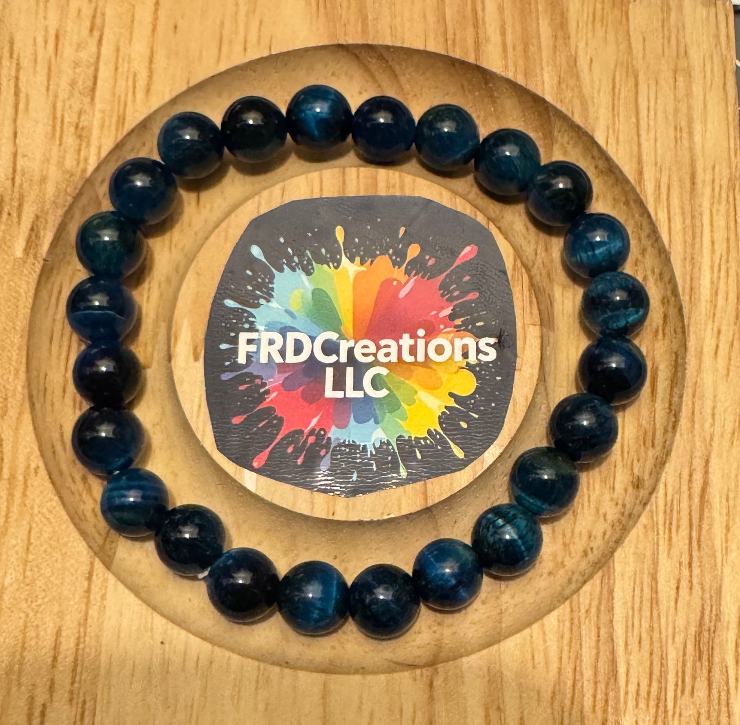 Handmade Dyed Blue Tiger's Eye Bracelet