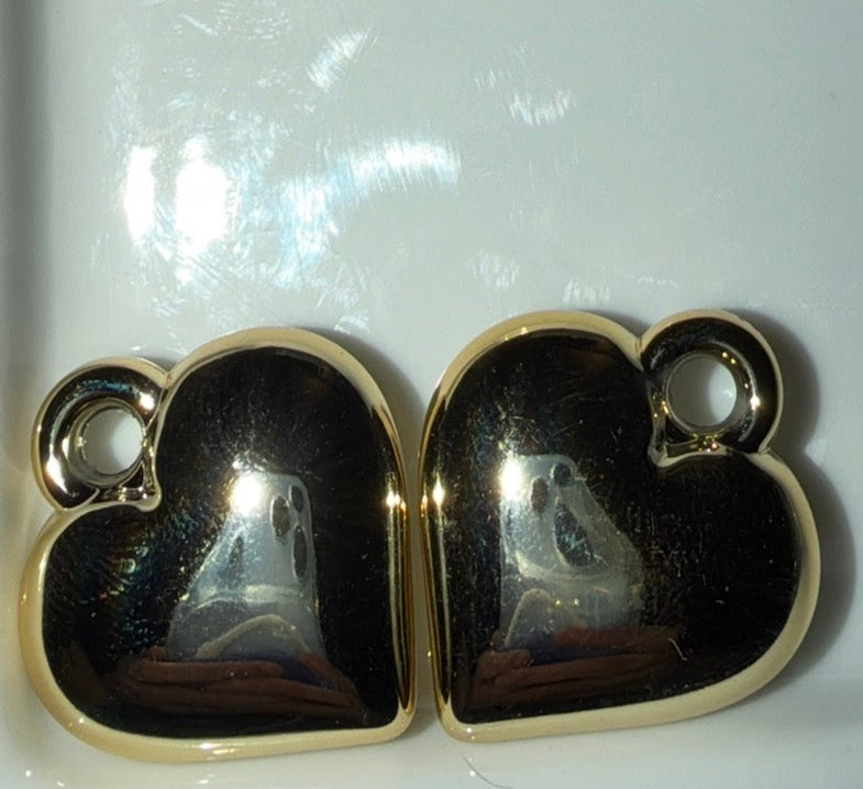Large Gold Acrylic Heart Charms