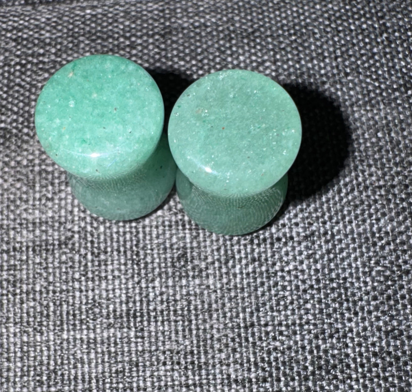 Green Aventurine Crystal Ear Gauges