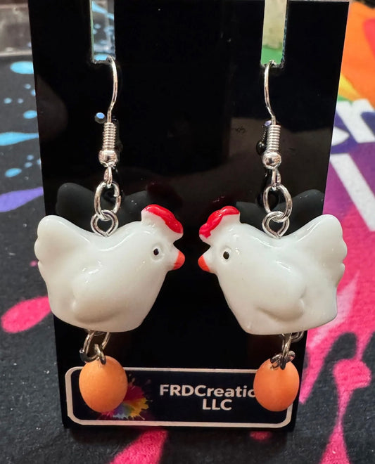 Chicken and Egg Earrings 