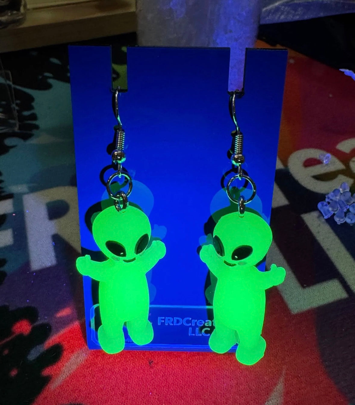 Glowing Alien Earrings 