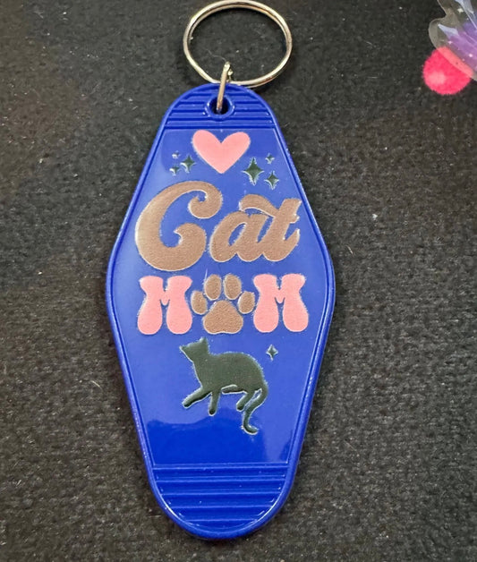 Cat Mon blue Motel keychain 