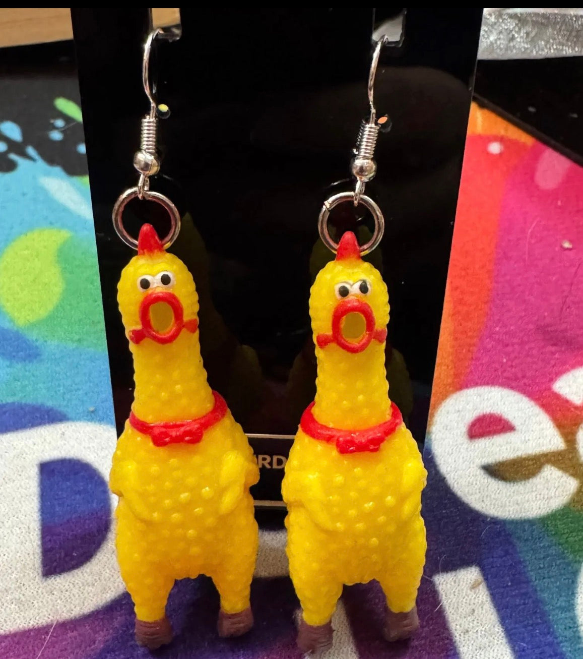 Rubber Chicken Earrings 