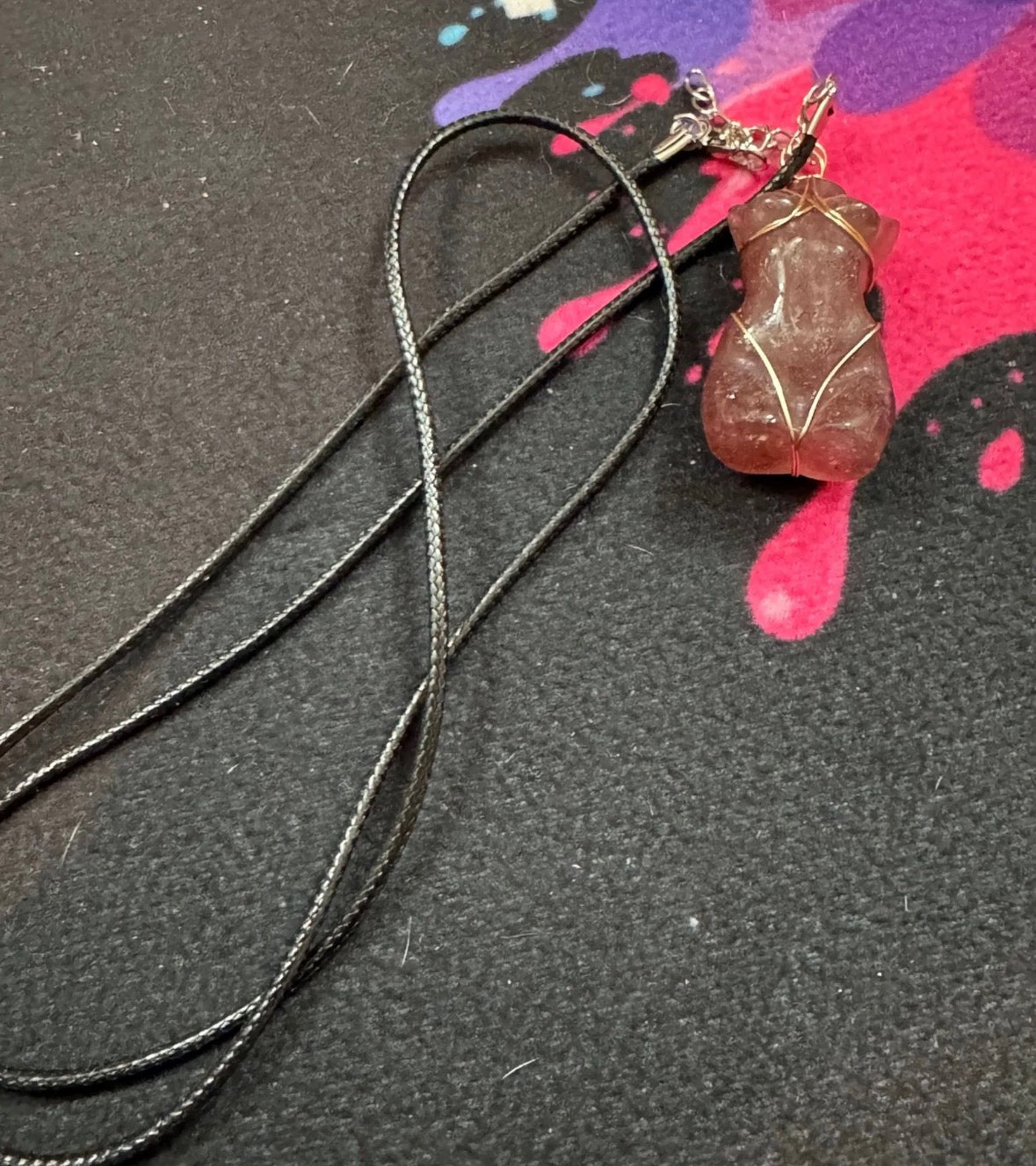 wire wrapped lady body necklace 