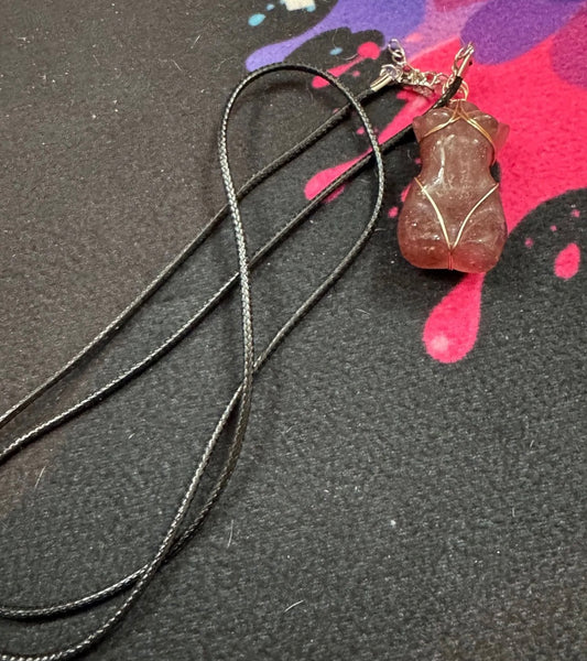 wire wrapped lady body necklace 