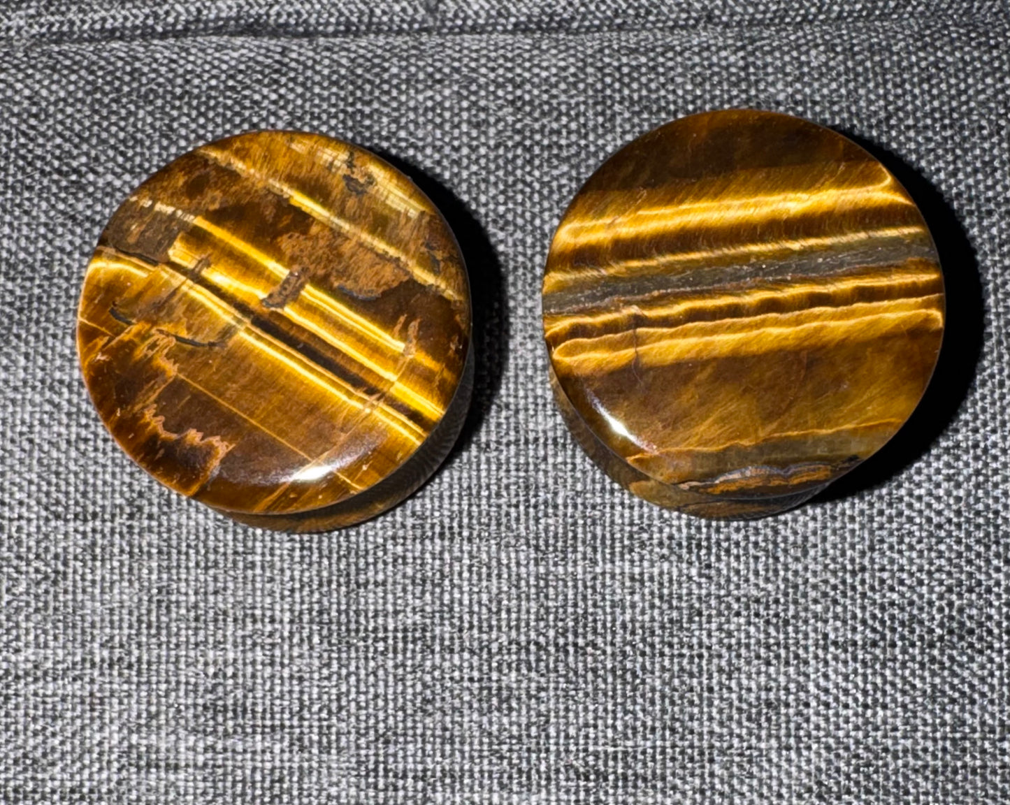 Tiger's Eye Crystal Ear Gauges