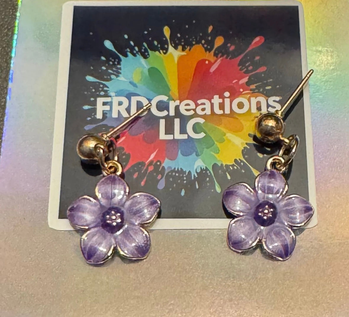 Purple Flower Earrings