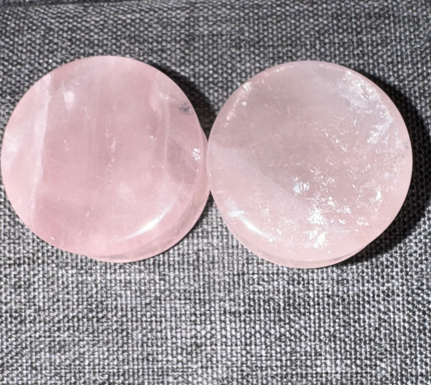 Rose Quartz Crystal Ear Gauges